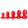 Oxballs Plug Tunnel Pig-Hole rouge Large - 9 x 7 cm